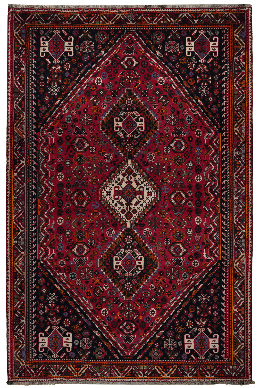 Gashgai — Hand-knotted, 198x300 cm, Red, 100% Virgin Wool | Main view