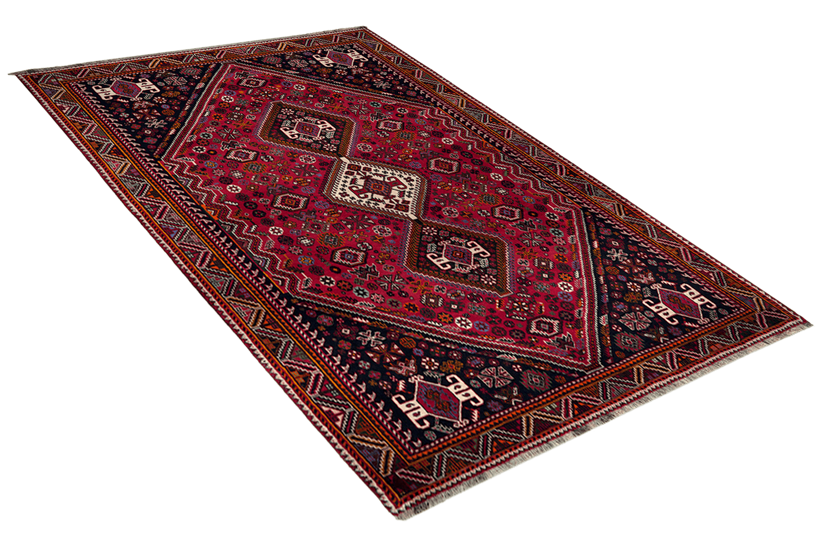 Gashgai — Hand-knotted, 198x300 cm, Red, 100% Virgin Wool | View 4
