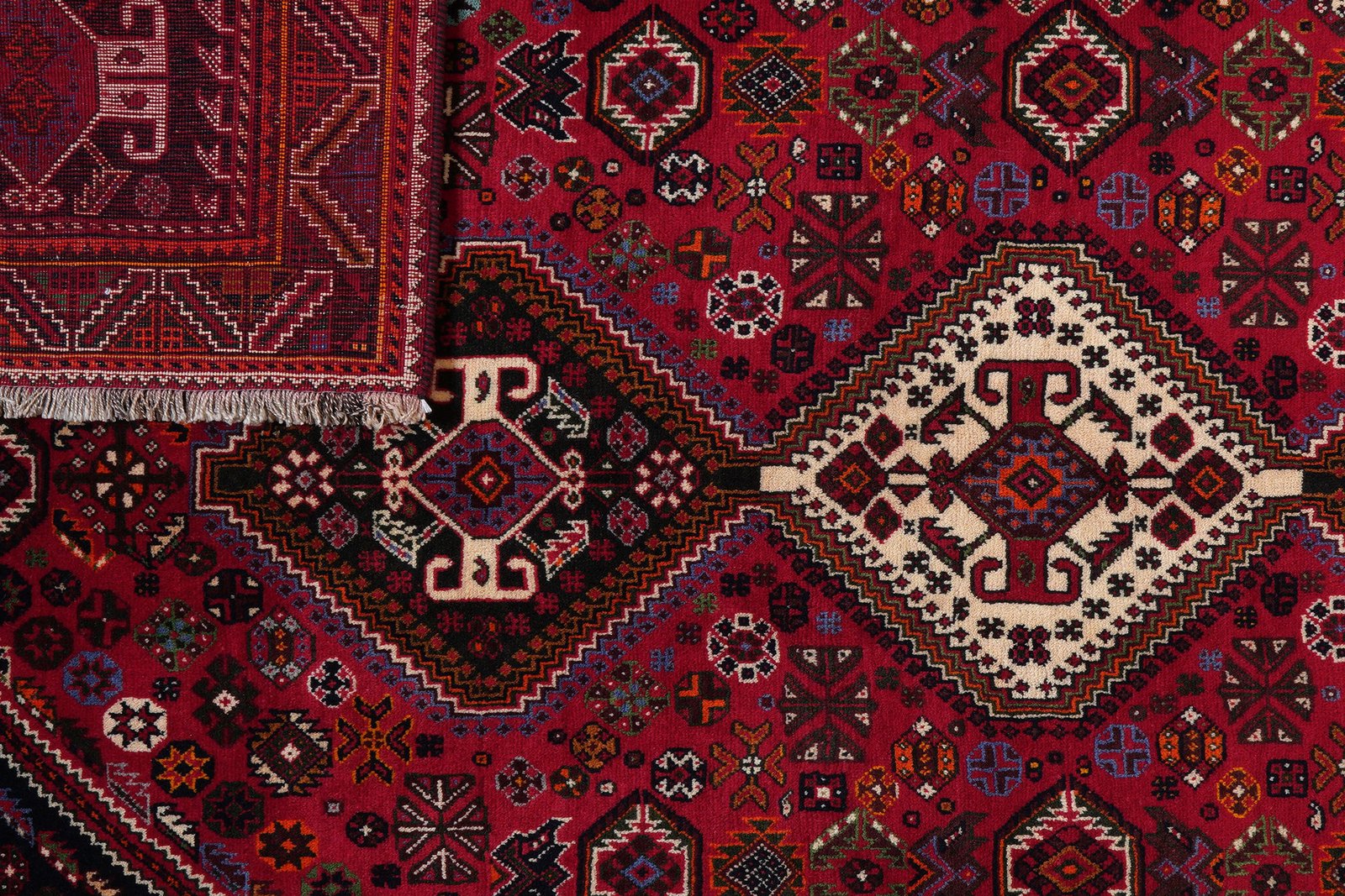 Gashgai — Hand-knotted, 198x300 cm, Red, 100% Virgin Wool | View 7