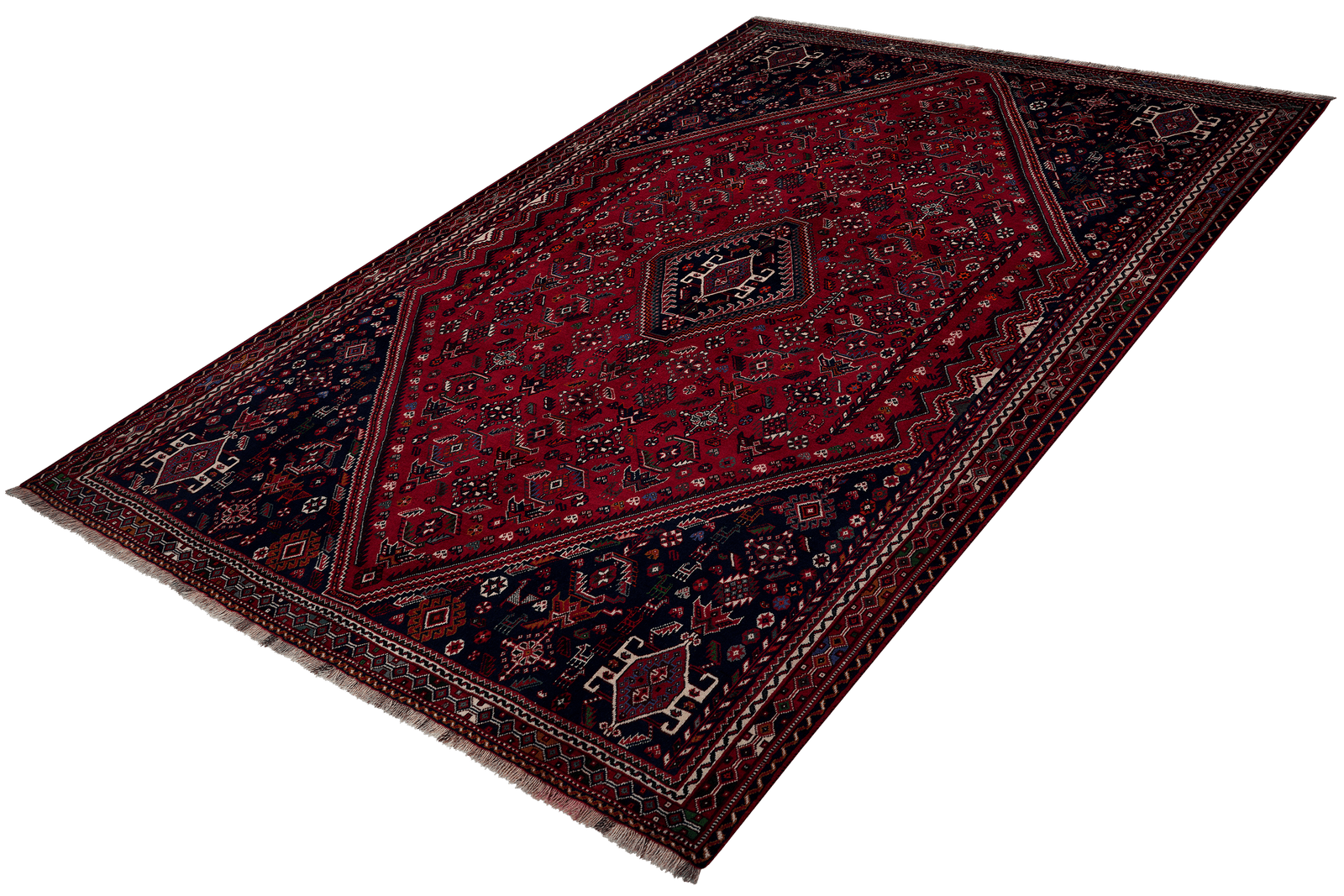 Gashgai — Hand-knotted, 198x298 cm, Red, 100% Virgin Wool | View 5