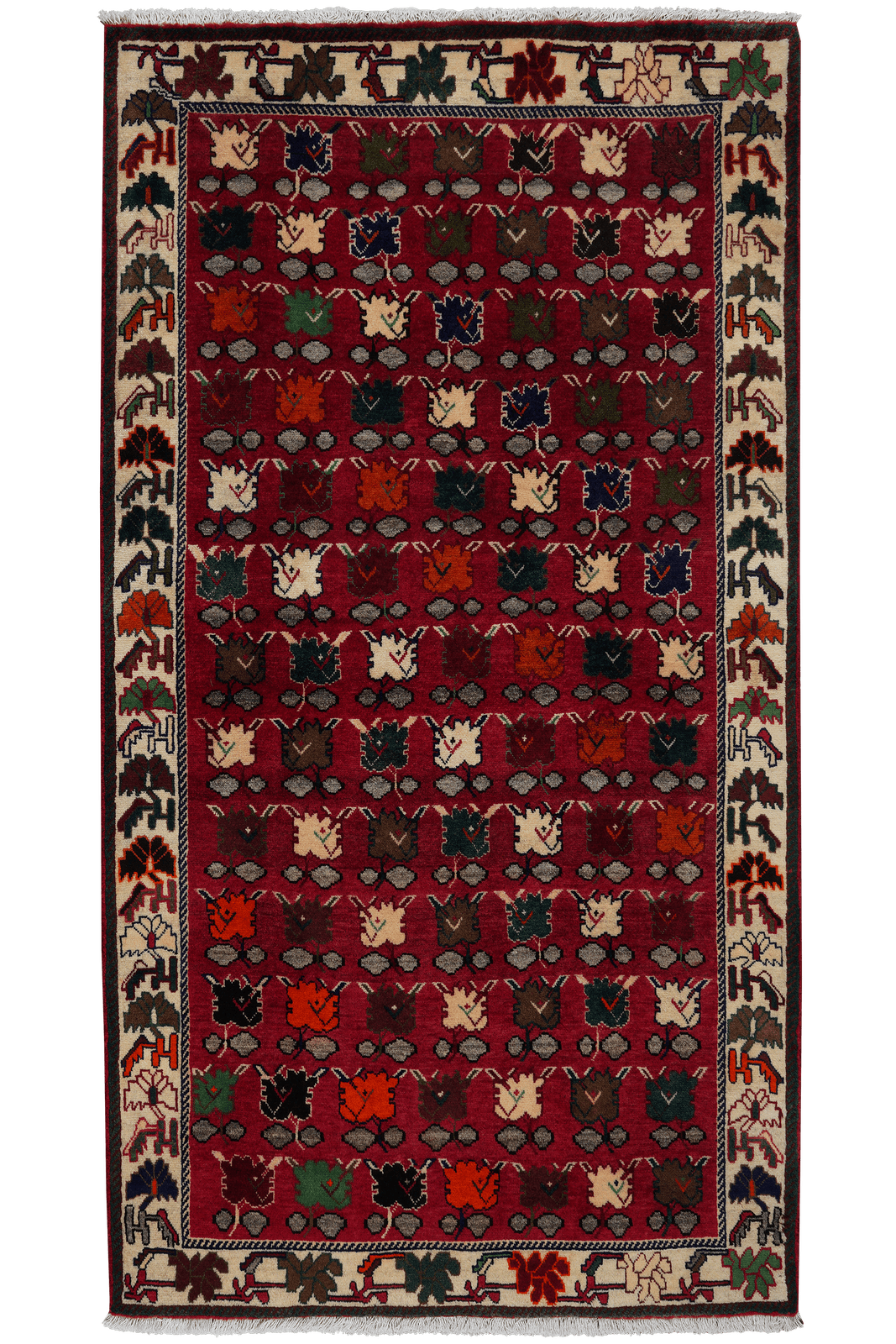 Gashgai — Hand-knotted, 106x198 cm, Red, 100% Virgin Wool | Main view