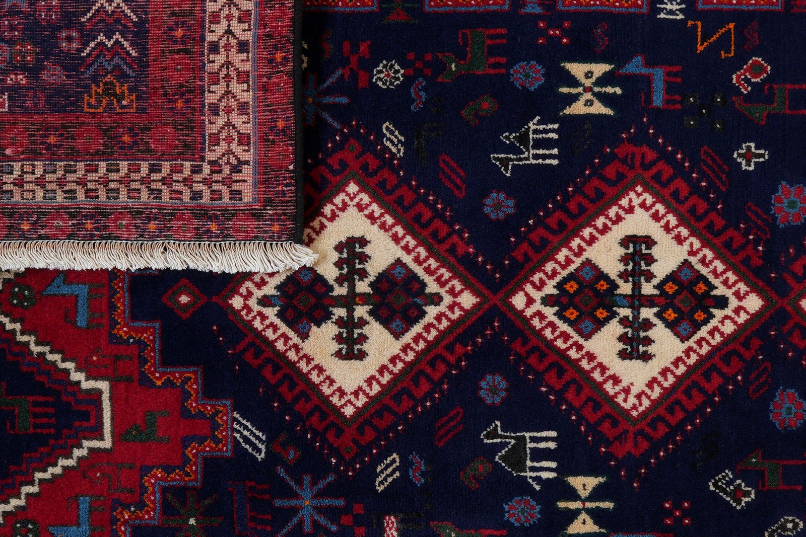 Afshar — Hand-knotted, 135x195 cm, Blue, 100% Virgin Wool | View 7