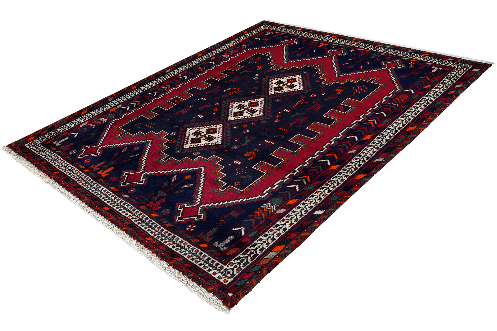 Afshar — Handgefertigt, 166x132 cm, Beige, 100% Virgin Wool | View 6