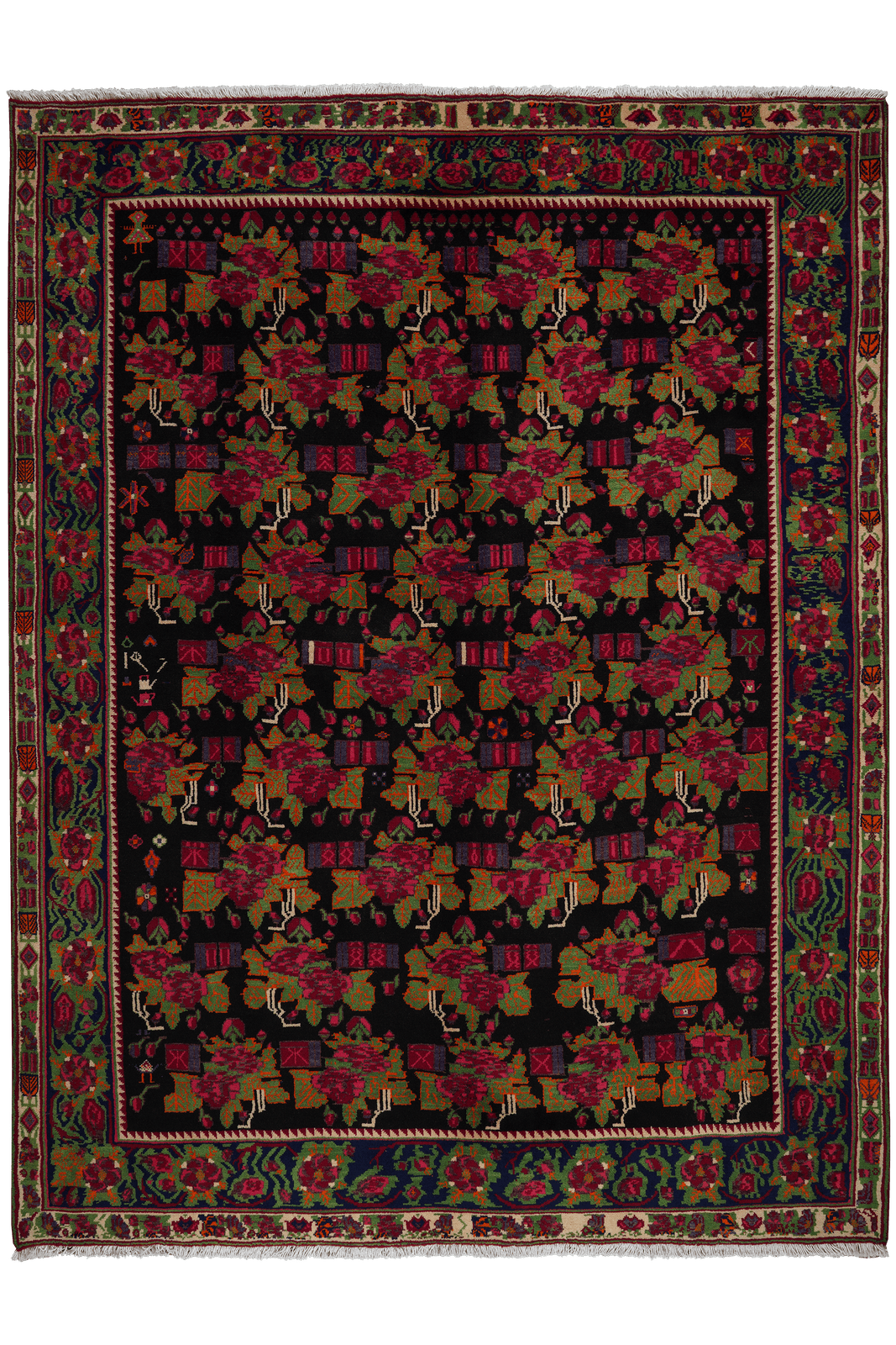 Afshar — Hand-knotted, 179x235 cm, Blue, 100% Virgin Wool | Main view