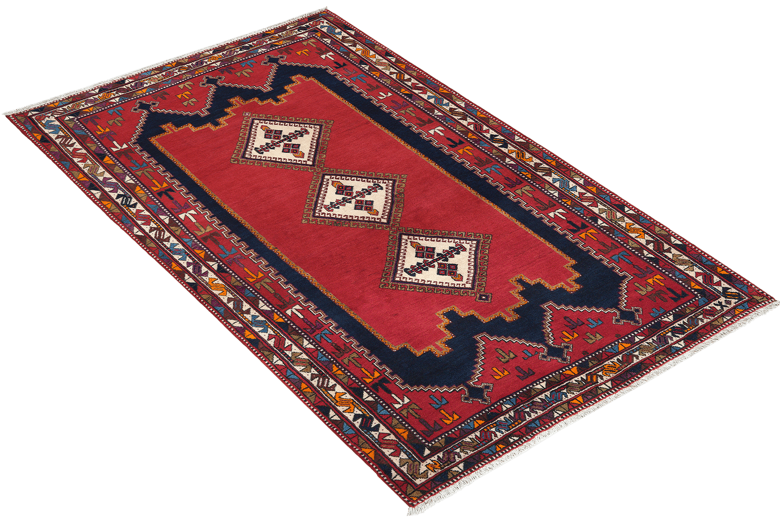 Afshar — Hand-knotted, 145x235 cm, Red, 100% Virgin Wool | View 4