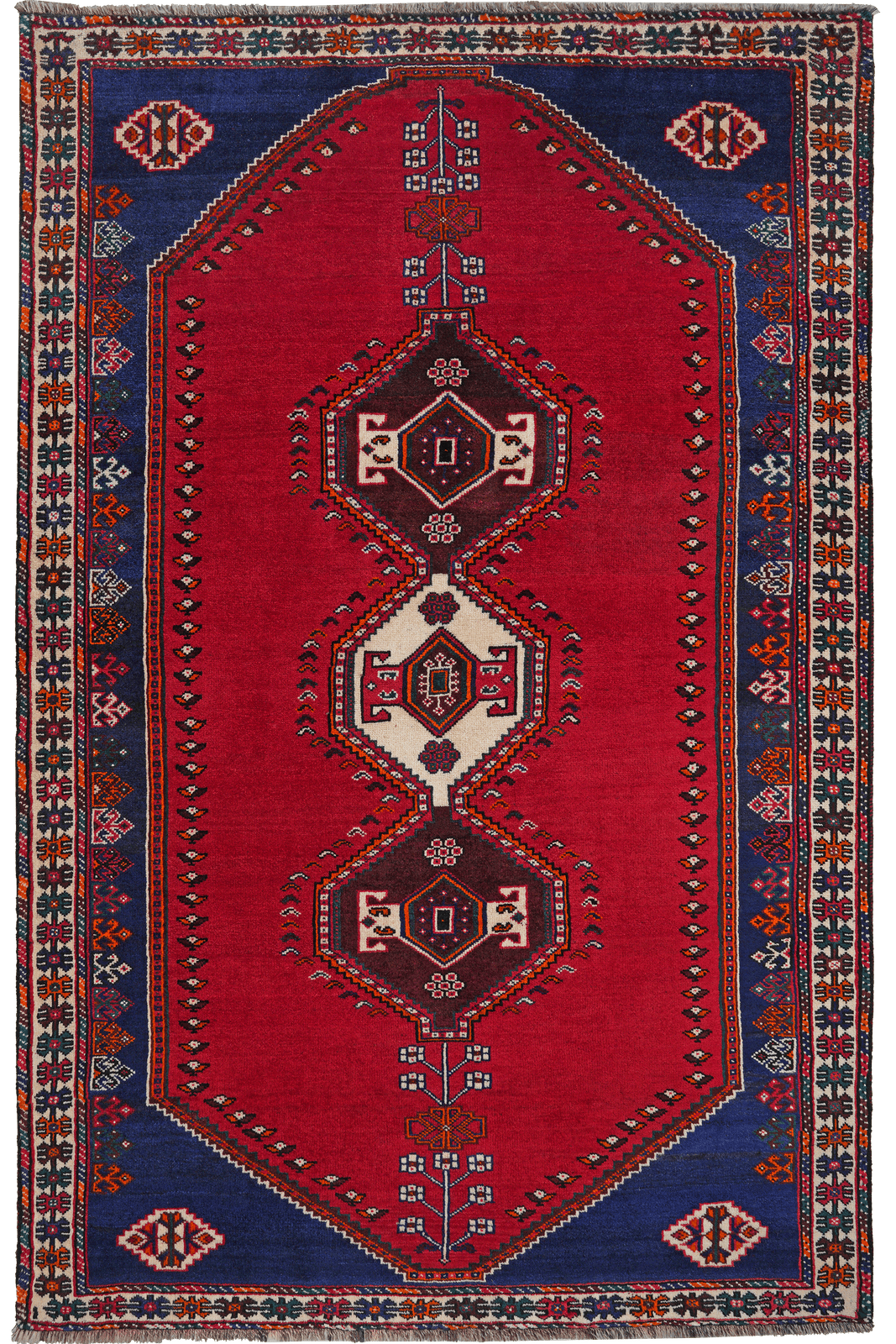 Gashgai — Hand-knotted, 165x254 cm, Red, 100% Virgin Wool | Main view
