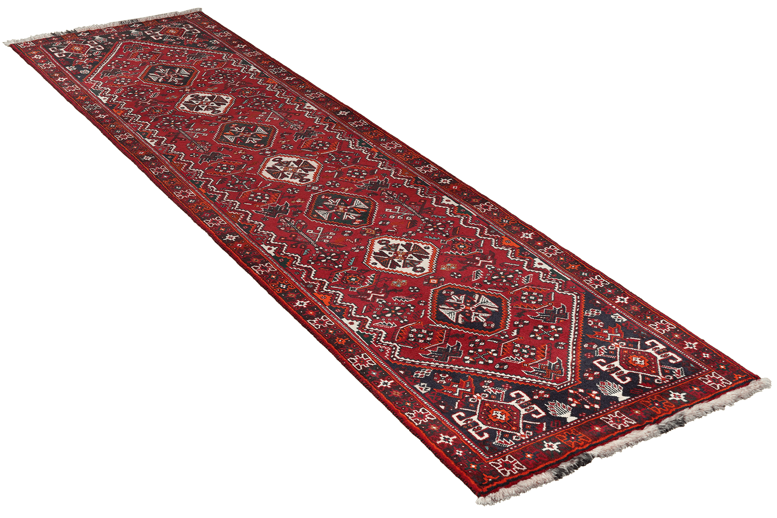 Gashgai — Hand-knotted, 81x281 cm, Red, 100% Virgin Wool | View 4