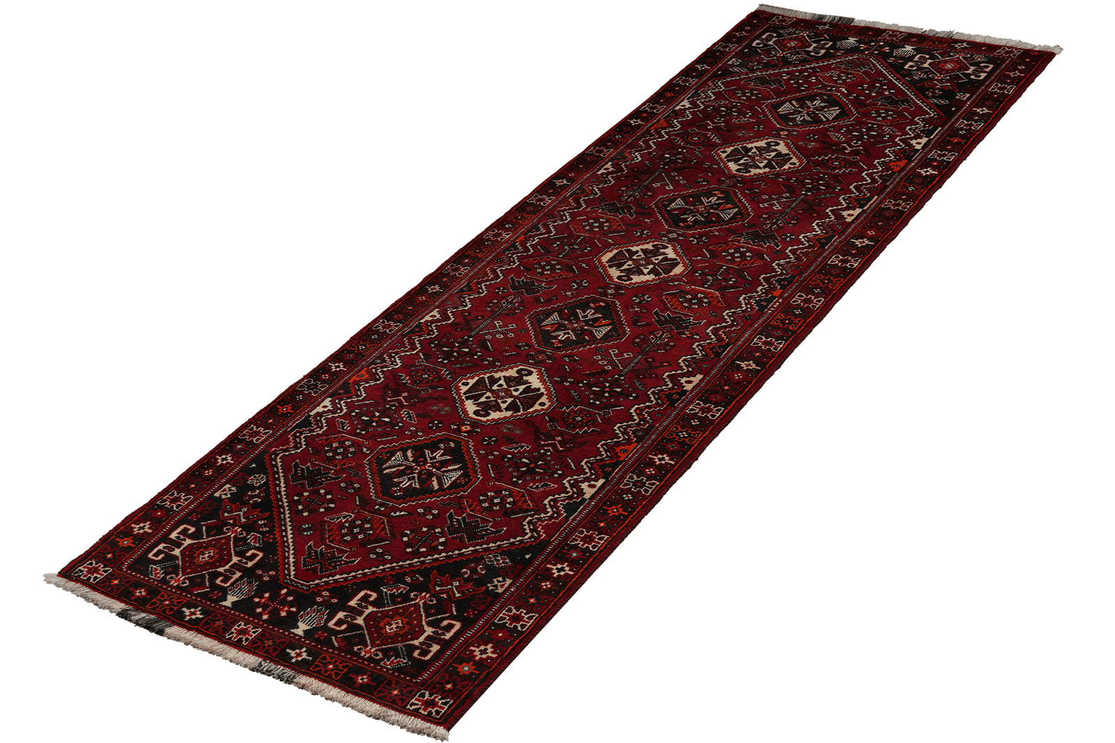 Gashgai — Hand-knotted, 81x281 cm, Red, 100% Virgin Wool | View 5