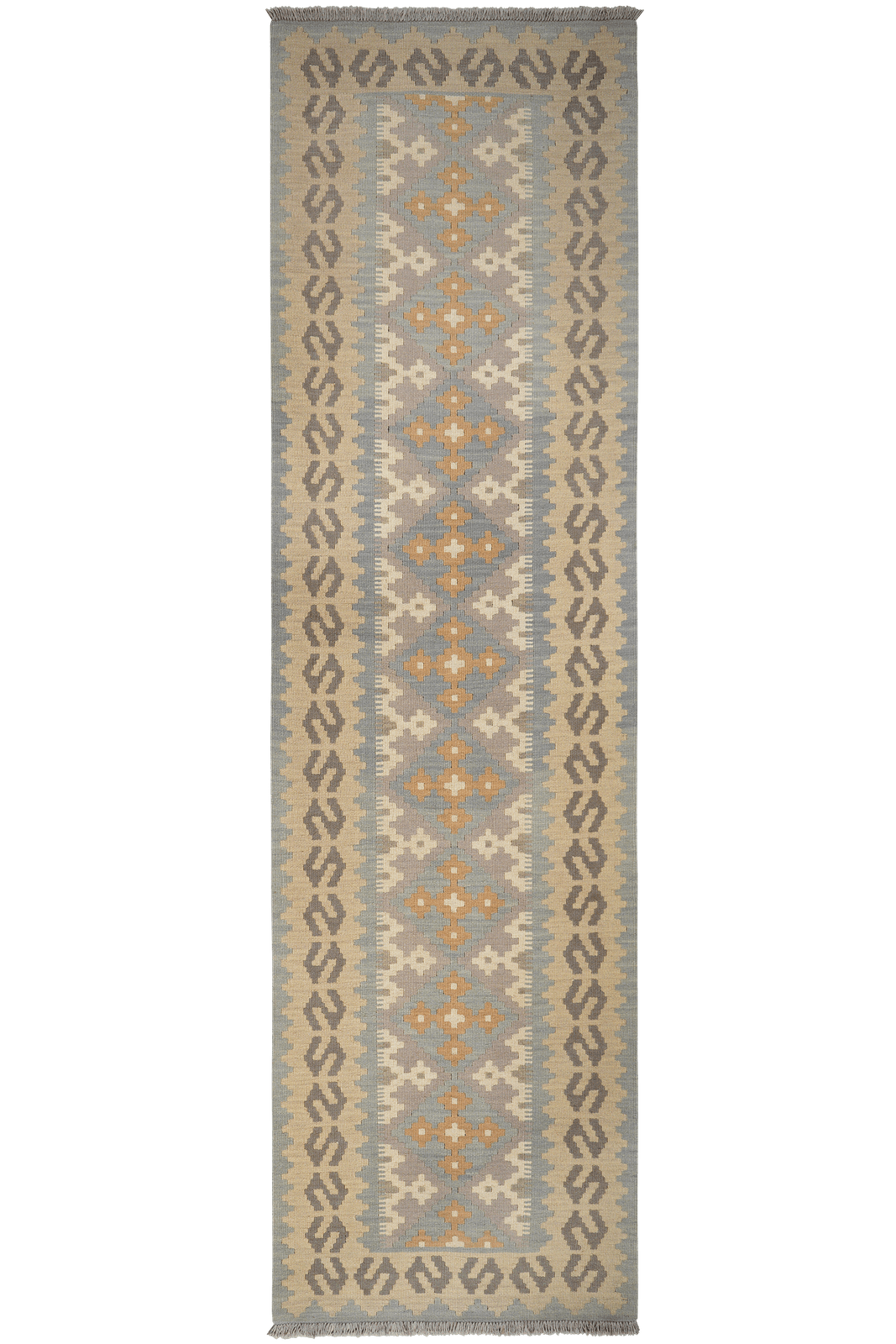Kelim Gashgai — Handmade, 82x294 cm, Grey, 100% Virgin Wool | Main view