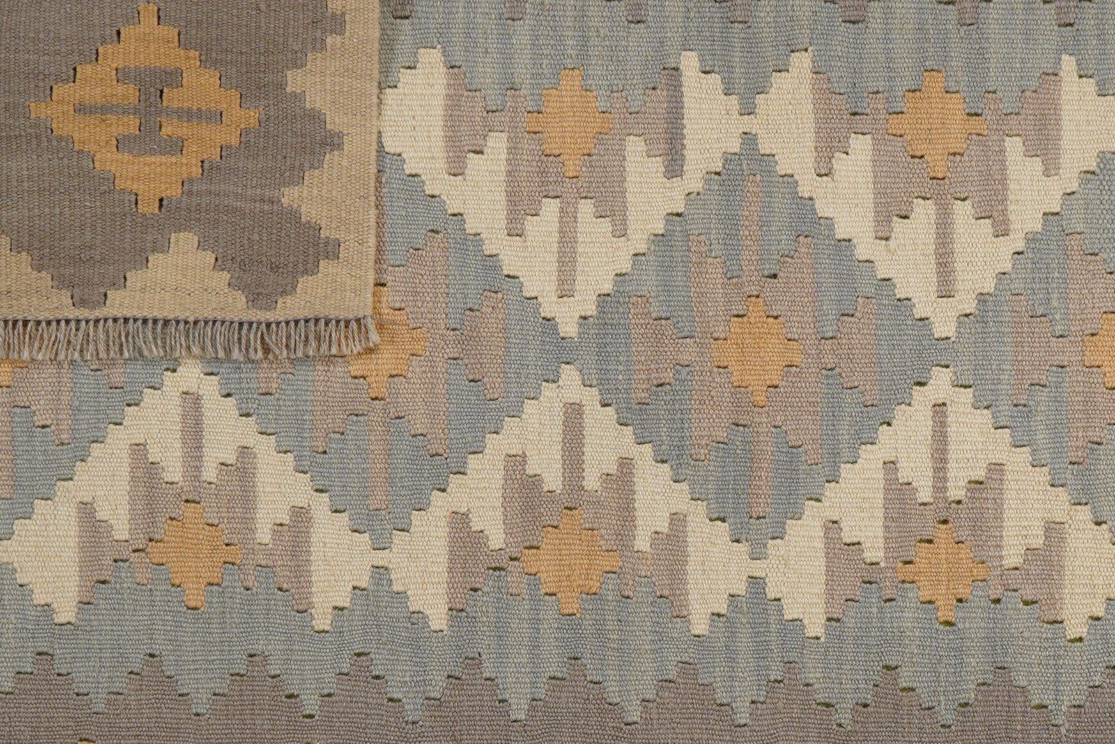 Kelim Gashgai — Handmade, 121x183 cm, Grey, 100% Virgin Wool | View 6