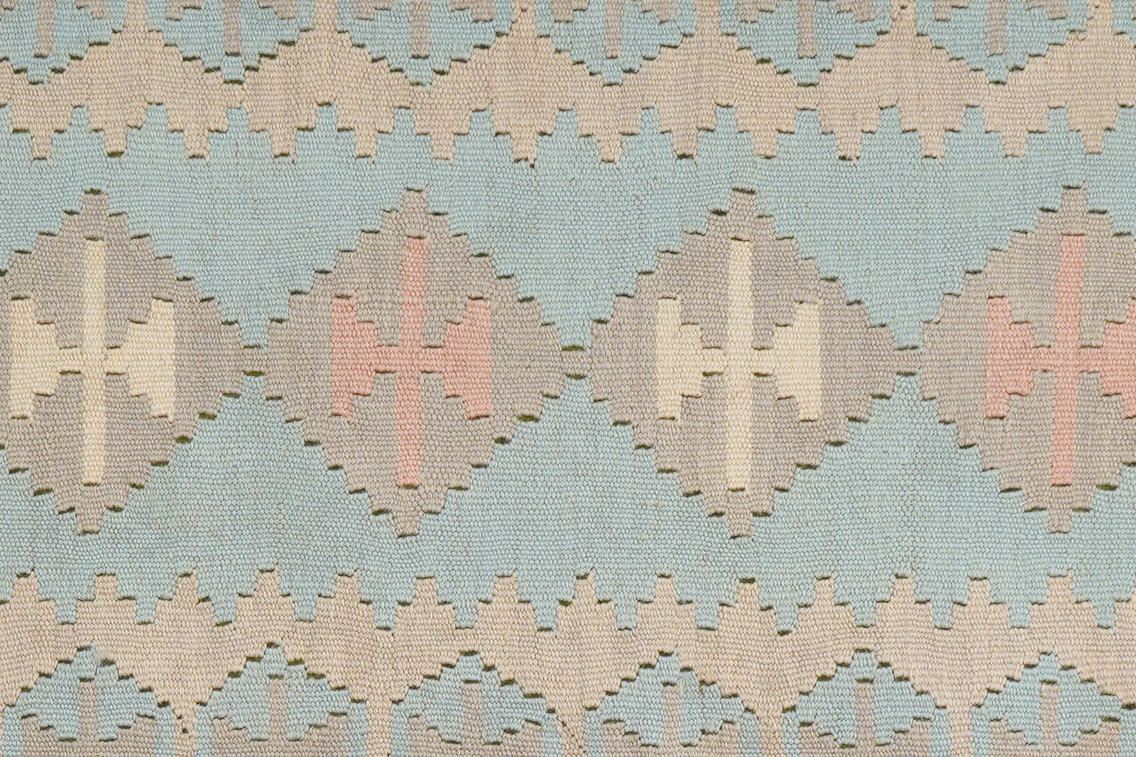 Kelim Gashgai — Handmade, 80x197 cm, Green, 100% Virgin Wool | View 5