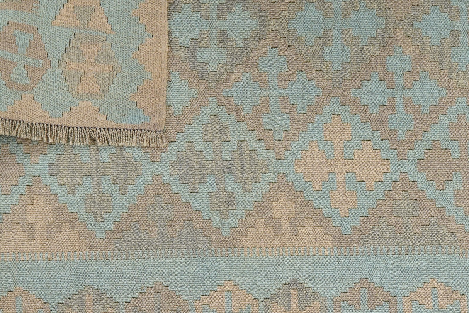 Kelim Gashgai — Handmade, 104x154 cm, Green, 100% Virgin Wool | View 6