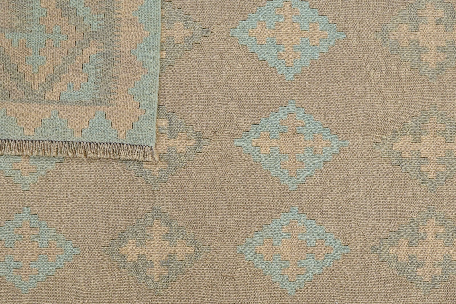 Kelim Gashgai — Handmade, 125x173 cm, Grey, 100% Virgin Wool | View 6