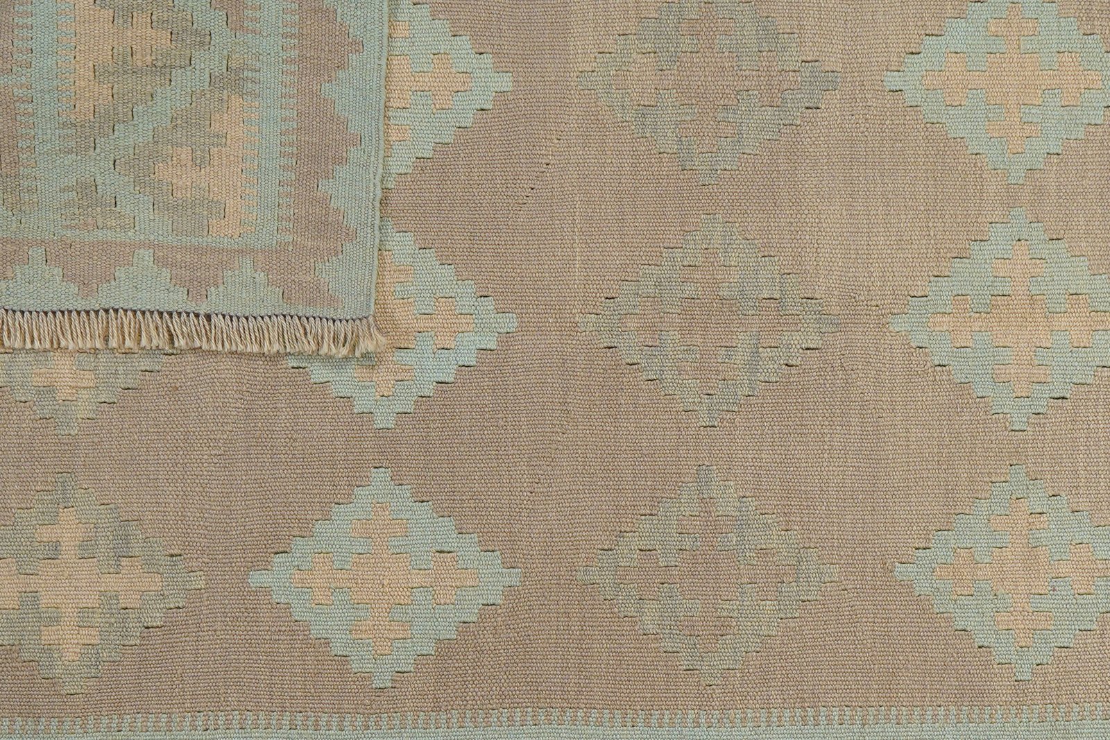 Kelim Gashgai — Handmade, 124x173 cm, Grey, 100% Virgin Wool | View 6