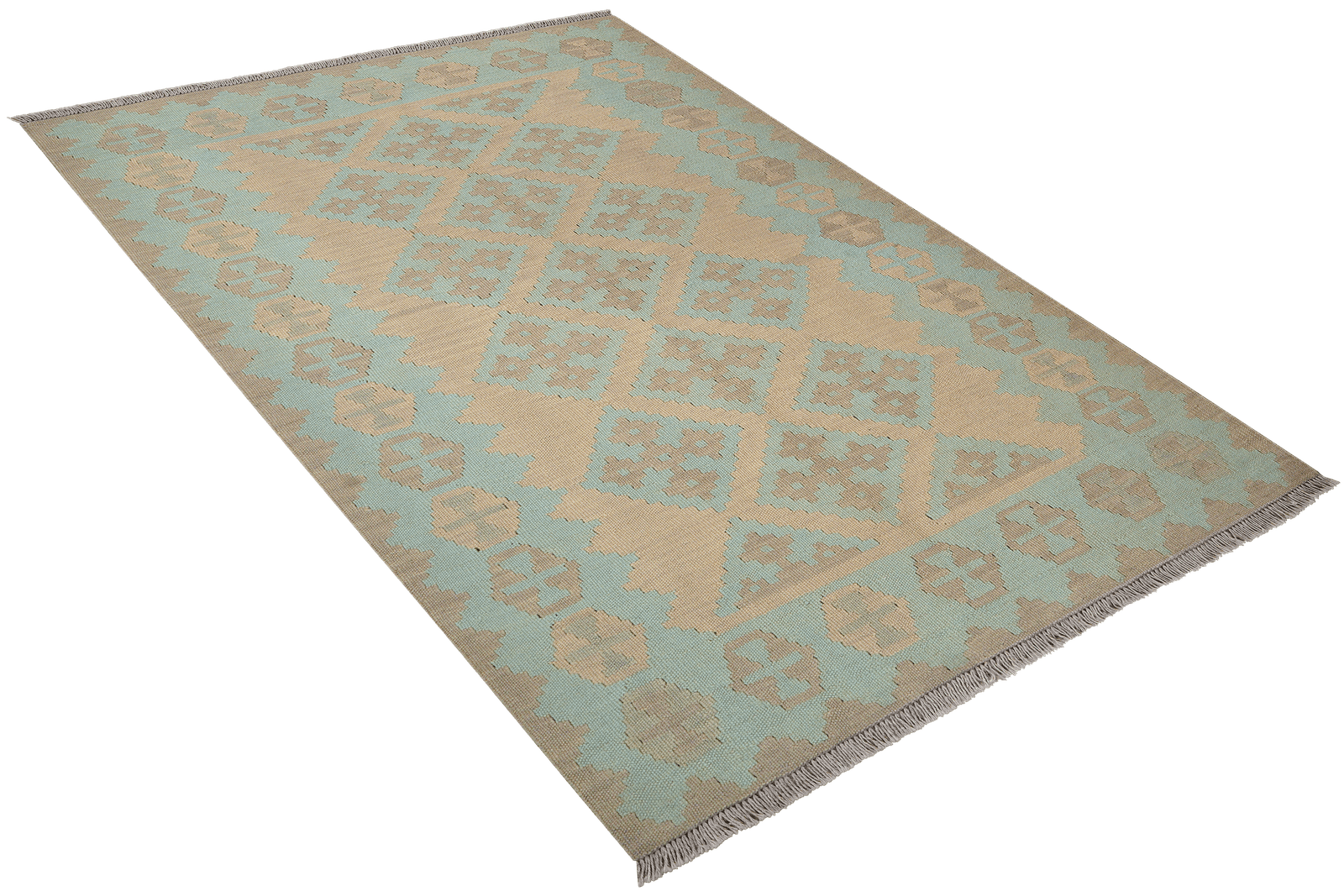 Kelim Gashgai — Handmade, 119x173 cm, Beige, 100% Virgin Wool | View 4