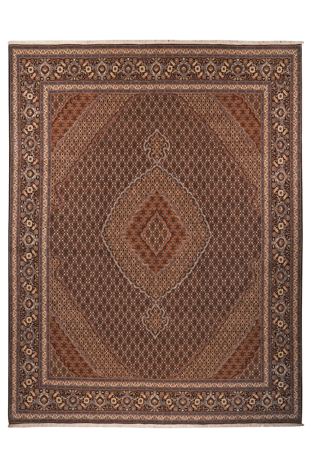 Tabriz 40 Raj — Hand-knotted, 302x392 cm, Blue, 100% Virgin Wool | Main view
