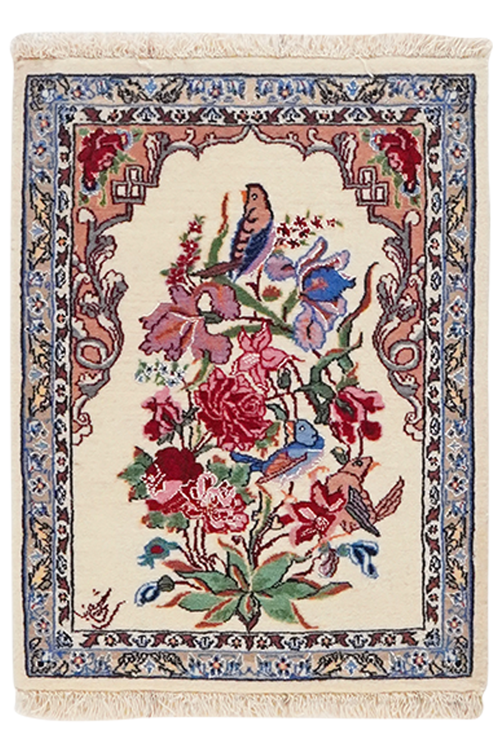 Isfahan — Handgefertigt, 53x39 cm, Beige, 100% Virgin Wool | Main view