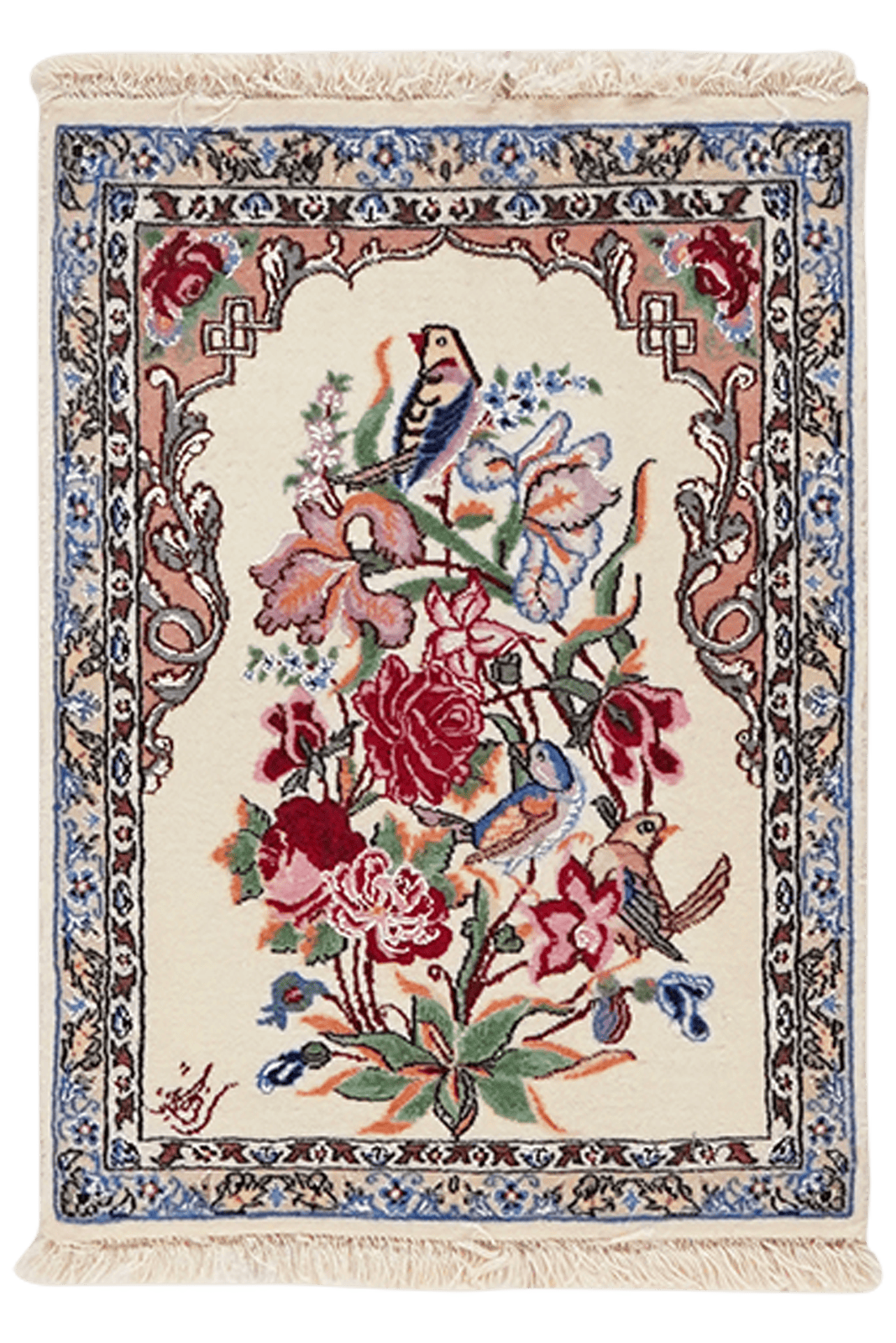 Isfahan — Hand-knotted, 37x54 cm, Beige, 100% Virgin Wool | Main view