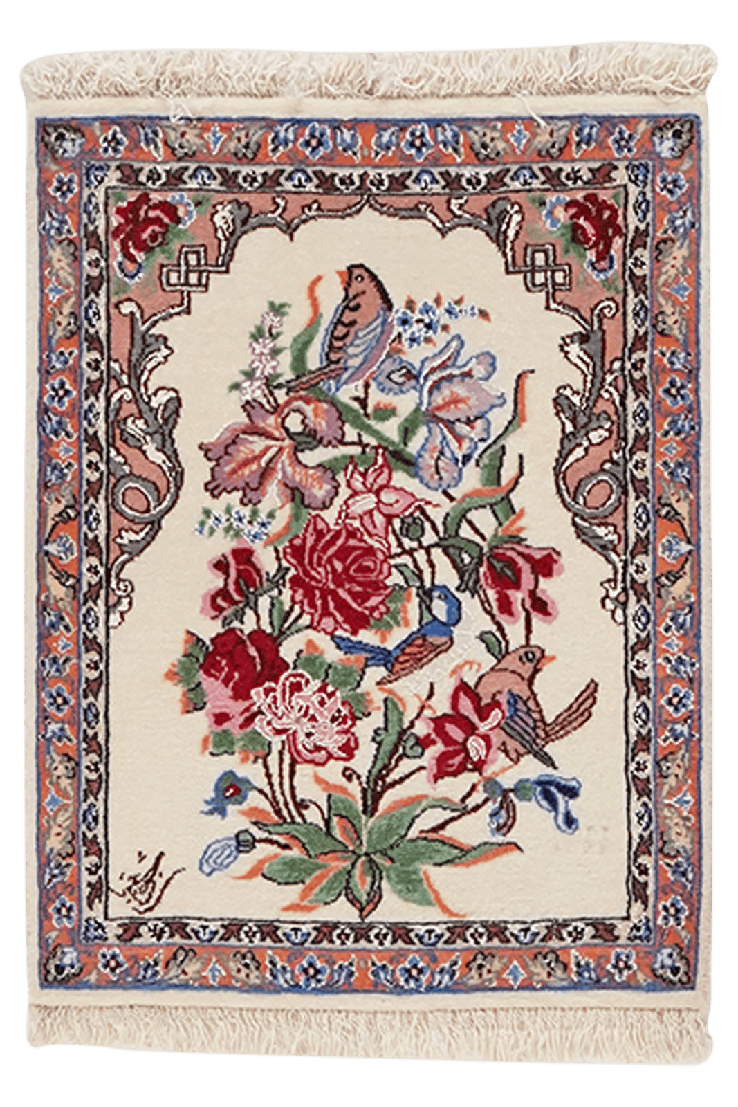 Isfahan — Hand-knotted, 38x52 cm, Beige, 100% Virgin Wool | Main view