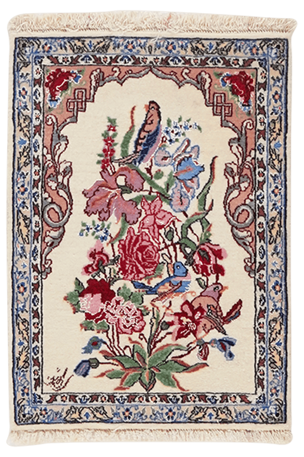 Isfahan — Hand-knotted, 37x53 cm, Beige, 100% Virgin Wool | Main view