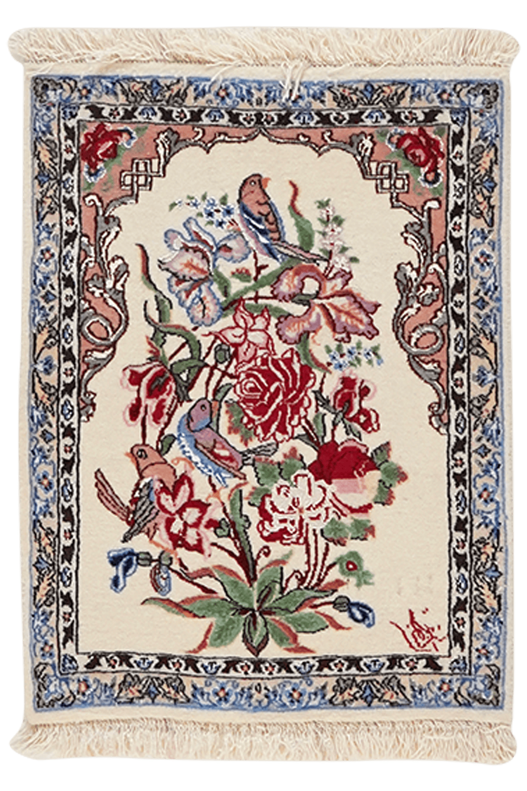 Isfahan — Hand-knotted, 38x51 cm, Beige, 100% Virgin Wool | Main view