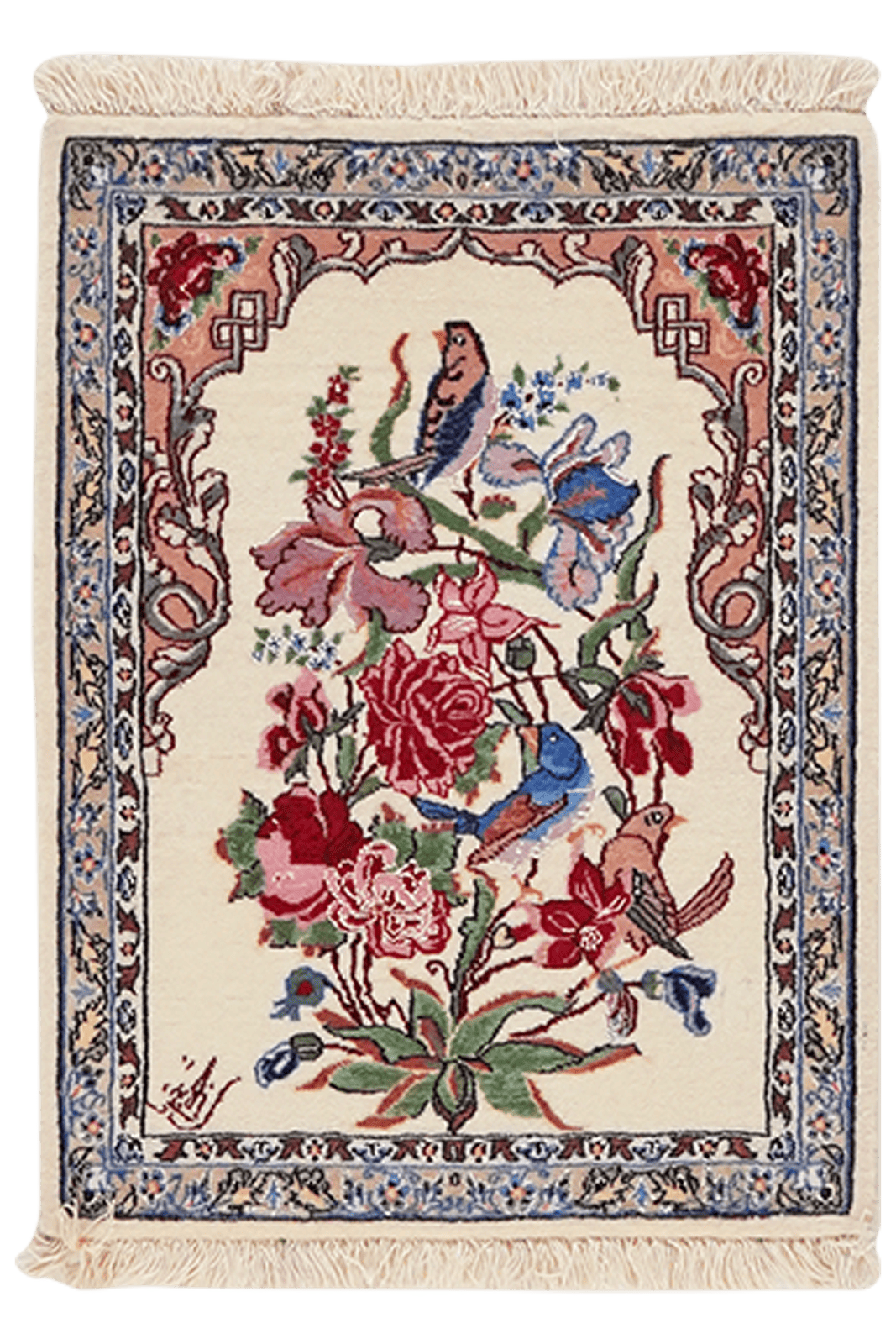 Isfahan — Hand-knotted, 39x52 cm, Beige, 100% Virgin Wool | Main view