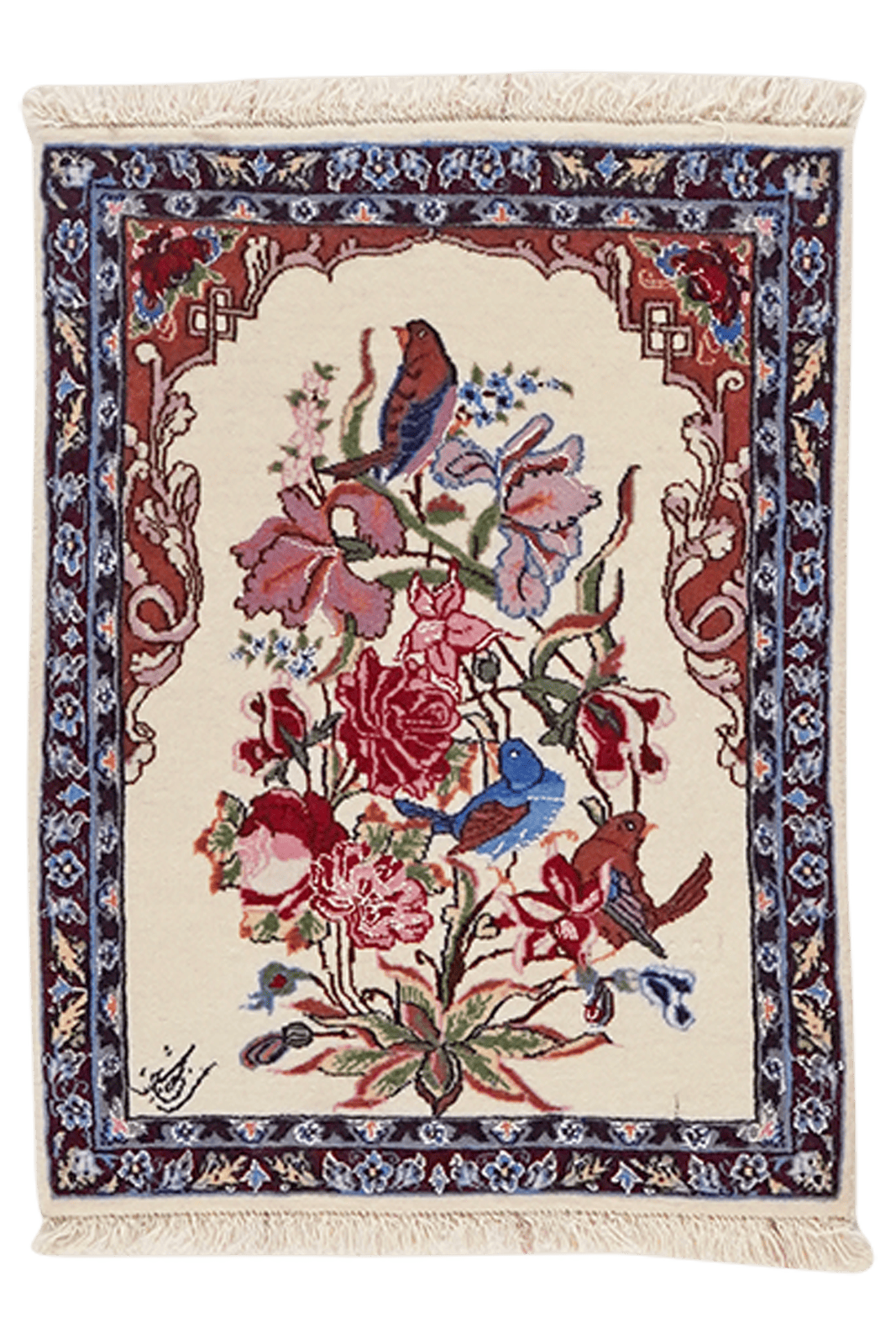 Isfahan — Hand-knotted, 39x52 cm, Beige, 100% Virgin Wool | Main view