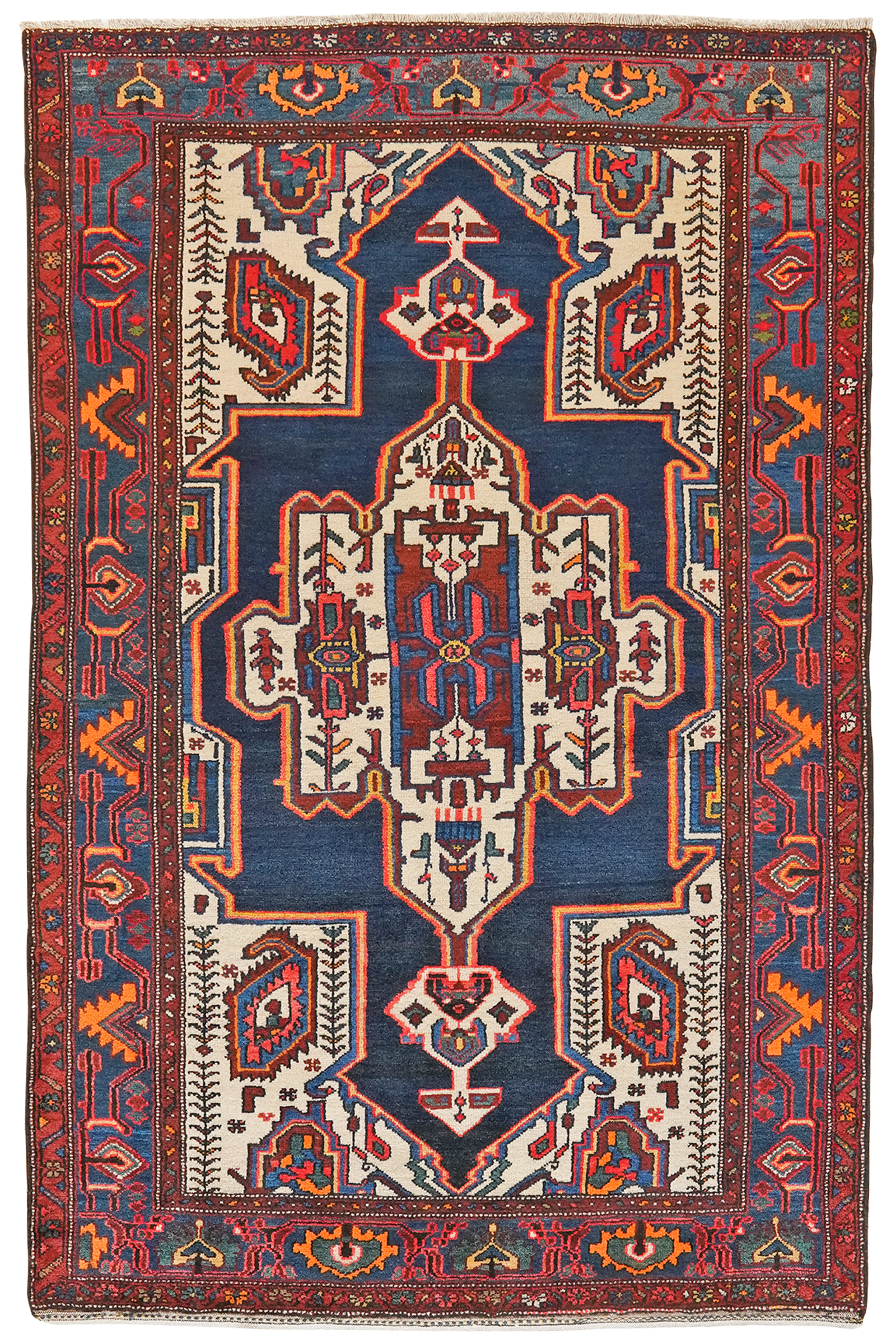 Aghbolagh — Handgefertigt, 206x131 cm, Blau, 100% Virgin Wool | Main view