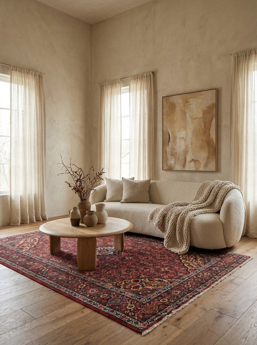 Koutabad — Handgefertigt, 212x150 cm, Blau, 100% Virgin Wool | Detail view