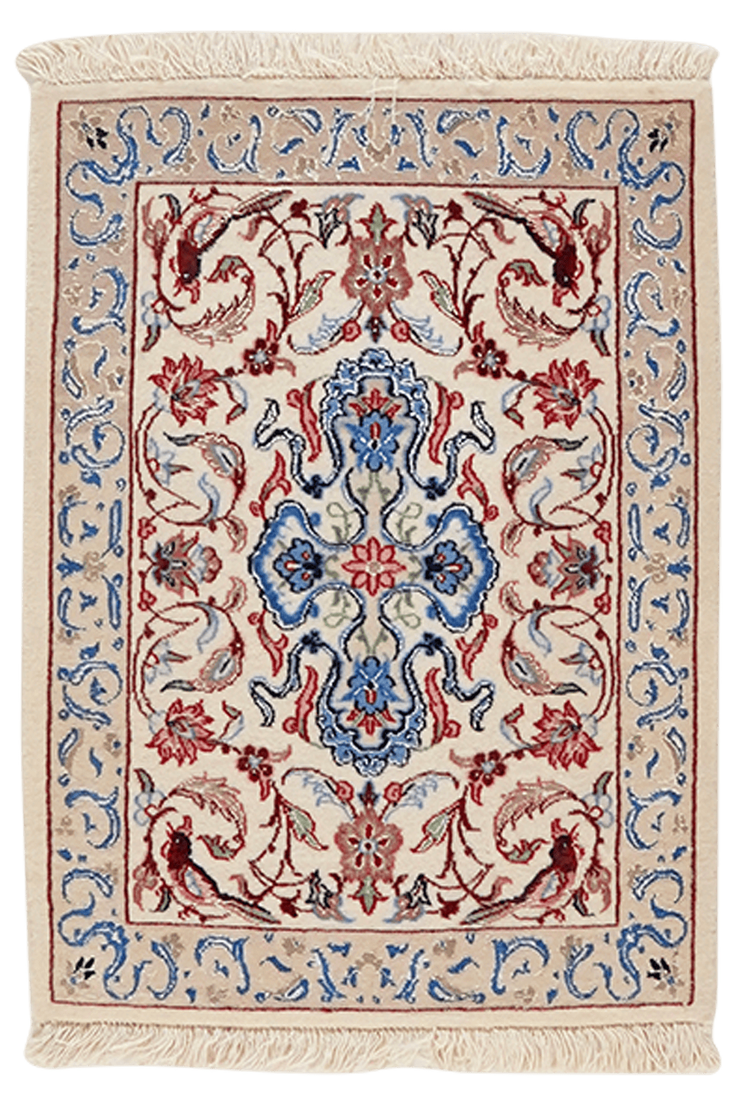 Isfahan — Hand-knotted, 38x55 cm, Beige, 100% Virgin Wool | Main view