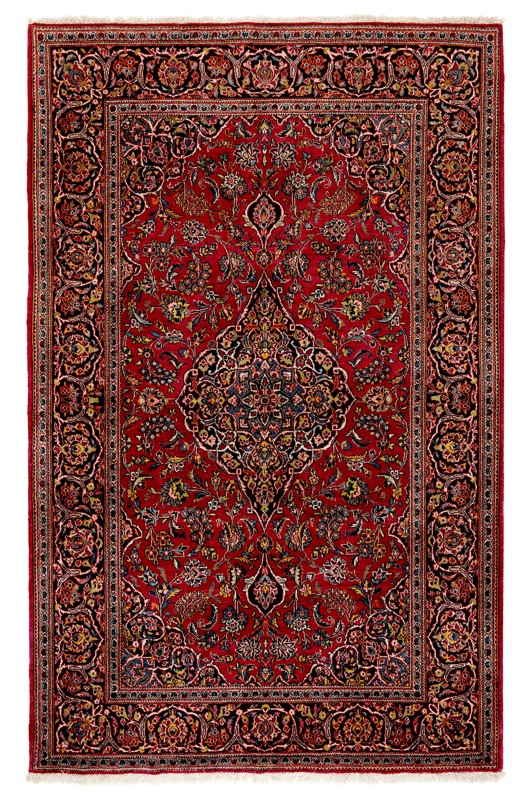 Kashan — Hand-knotted, 138x219 cm, Red, 100% Virgin Wool | Main view