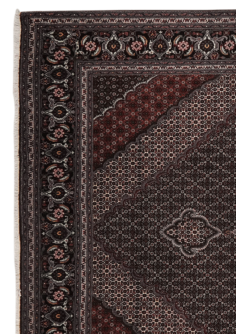 Tabriz 40 Raj — Hand-knotted, 250x359 cm, Black, 100% Virgin Wool | View 3