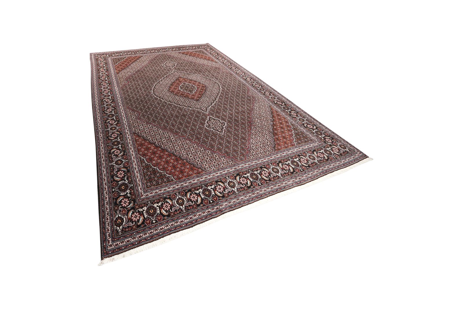Tabriz 40 Raj — Hand-knotted, 250x359 cm, Black, 100% Virgin Wool | View 5