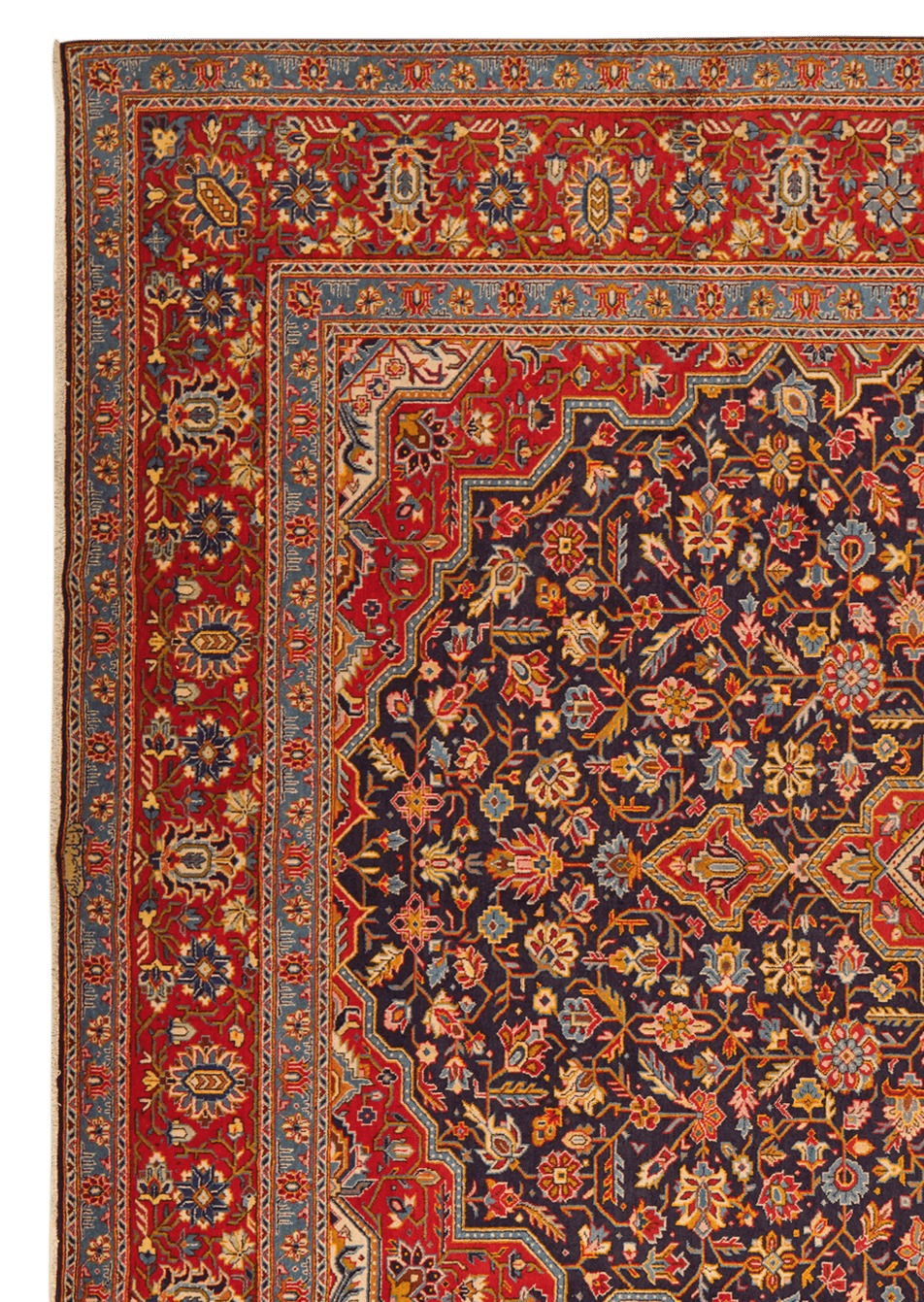 Kashan — Hand-knotted, 298x393 cm, Blue, 100% Virgin Wool | View 3