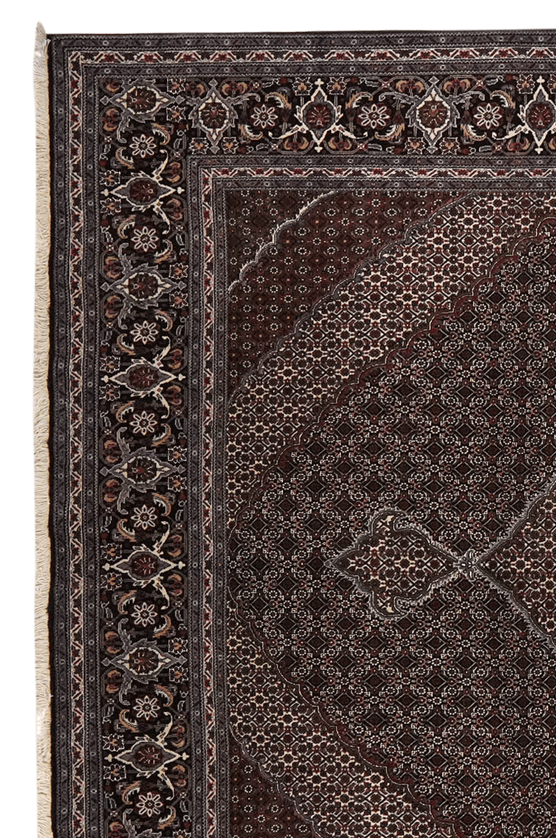 Tabriz 40 Raj — Hand-knotted, 253x352 cm, Black, 100% Virgin Wool | View 3