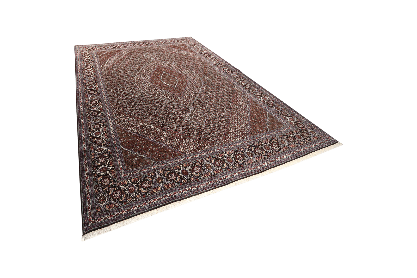 Tabriz 40 Raj — Hand-knotted, 253x352 cm, Black, 100% Virgin Wool | View 5