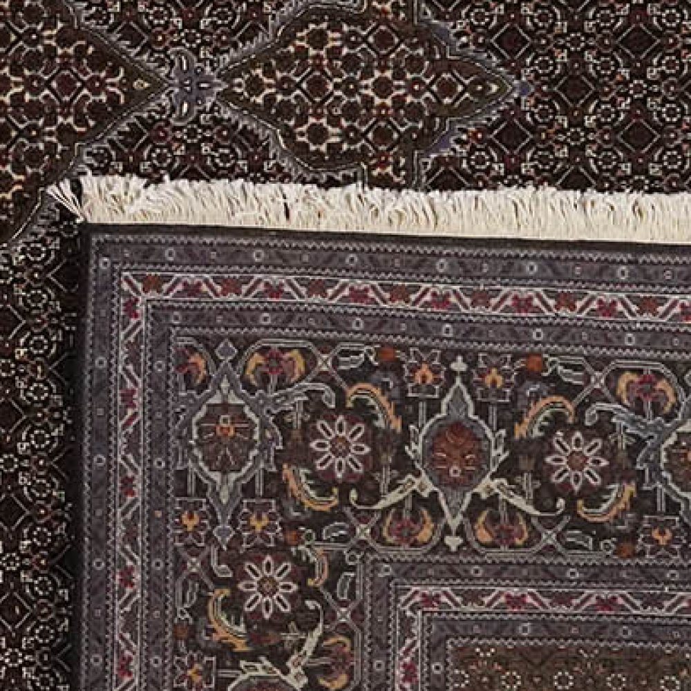Tabriz 40 Raj — Hand-knotted, 253x352 cm, Black, 100% Virgin Wool | View 6