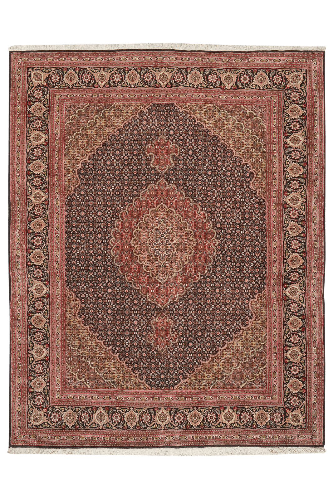 Tabriz 50 Raj — Hand-knotted, 160x196 cm, Blue, 95% Schurwolle, 5% Seide | Main view