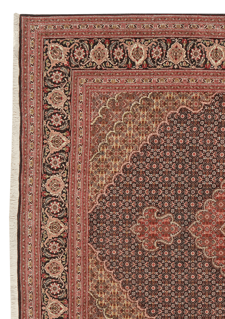 Tabriz 50 Raj — Hand-knotted, 160x196 cm, Blue, 95% Schurwolle, 5% Seide | View 3