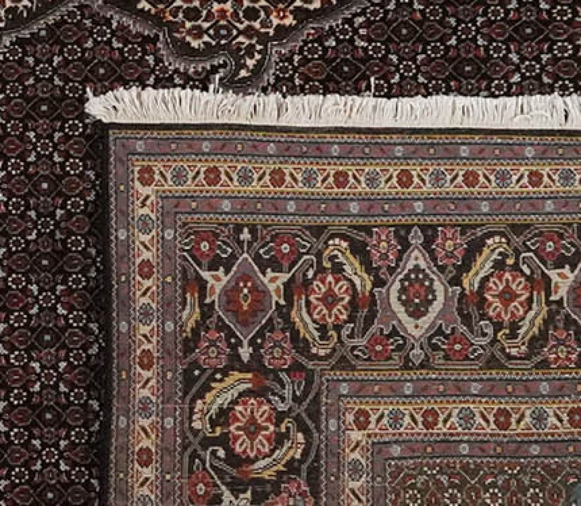 Tabriz 40 Raj — Hand-knotted, 261x355 cm, Black, 100% Virgin Wool | View 6