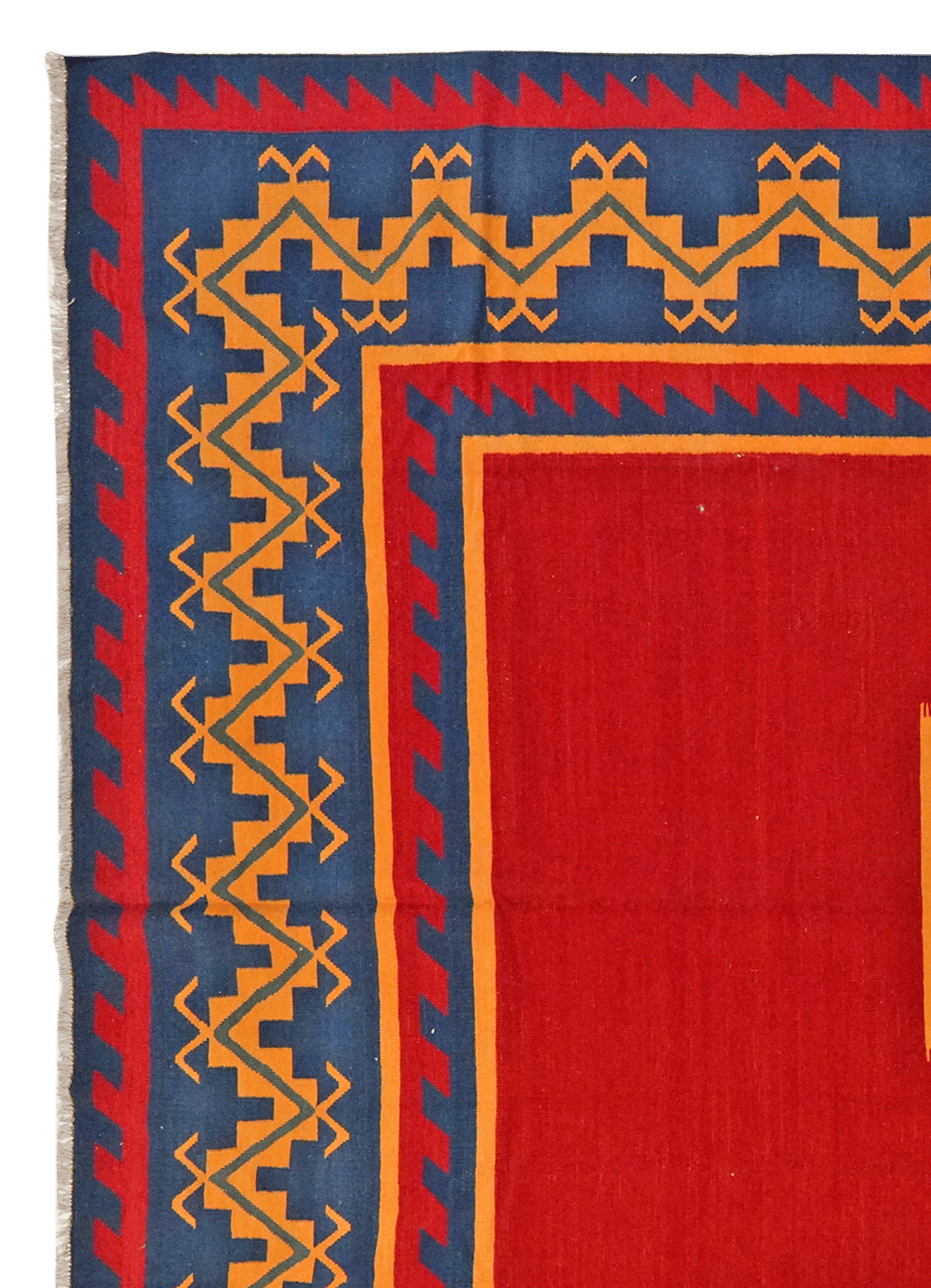 Kelim Gashgai — Handmade, 326x398 cm, Red, 100% Virgin Wool | View 3