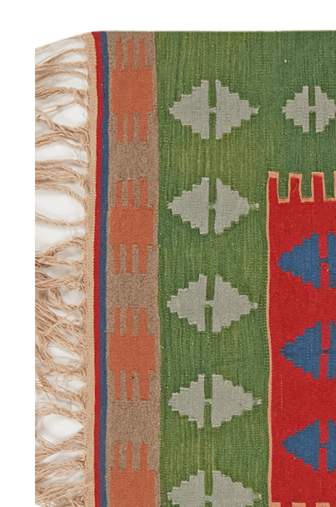 Kelim — Handmade, 112x166 cm, Red, 100% Virgin Wool | View 3