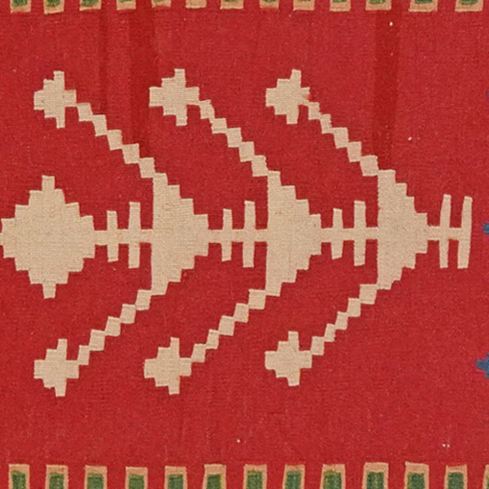 Kelim — Handmade, 112x166 cm, Red, 100% Virgin Wool | View 4