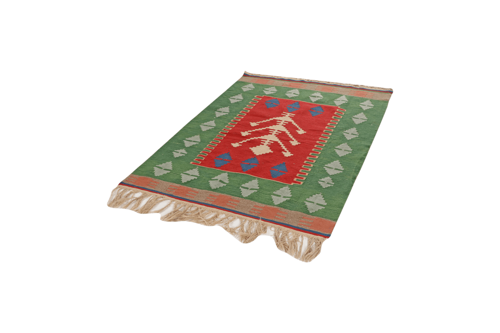 Kelim — Handmade, 112x166 cm, Red, 100% Virgin Wool | View 5