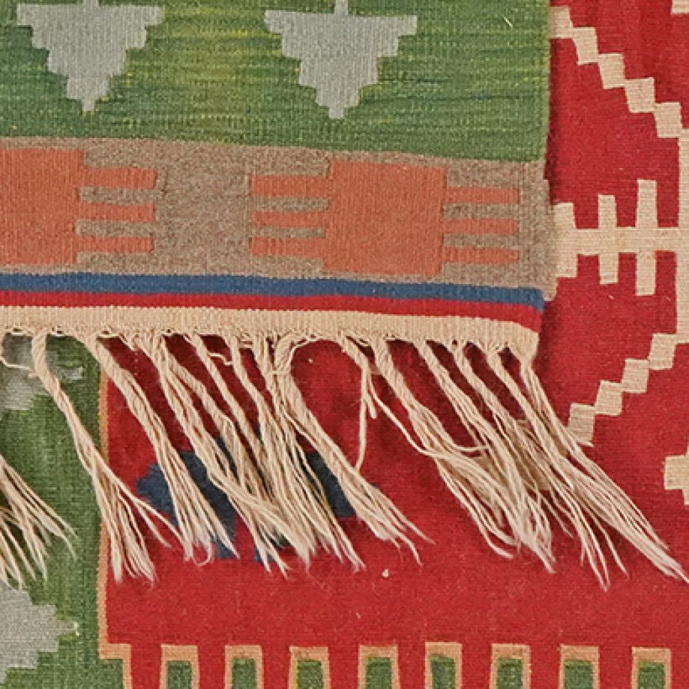 Kelim — Handmade, 112x166 cm, Red, 100% Virgin Wool | View 6
