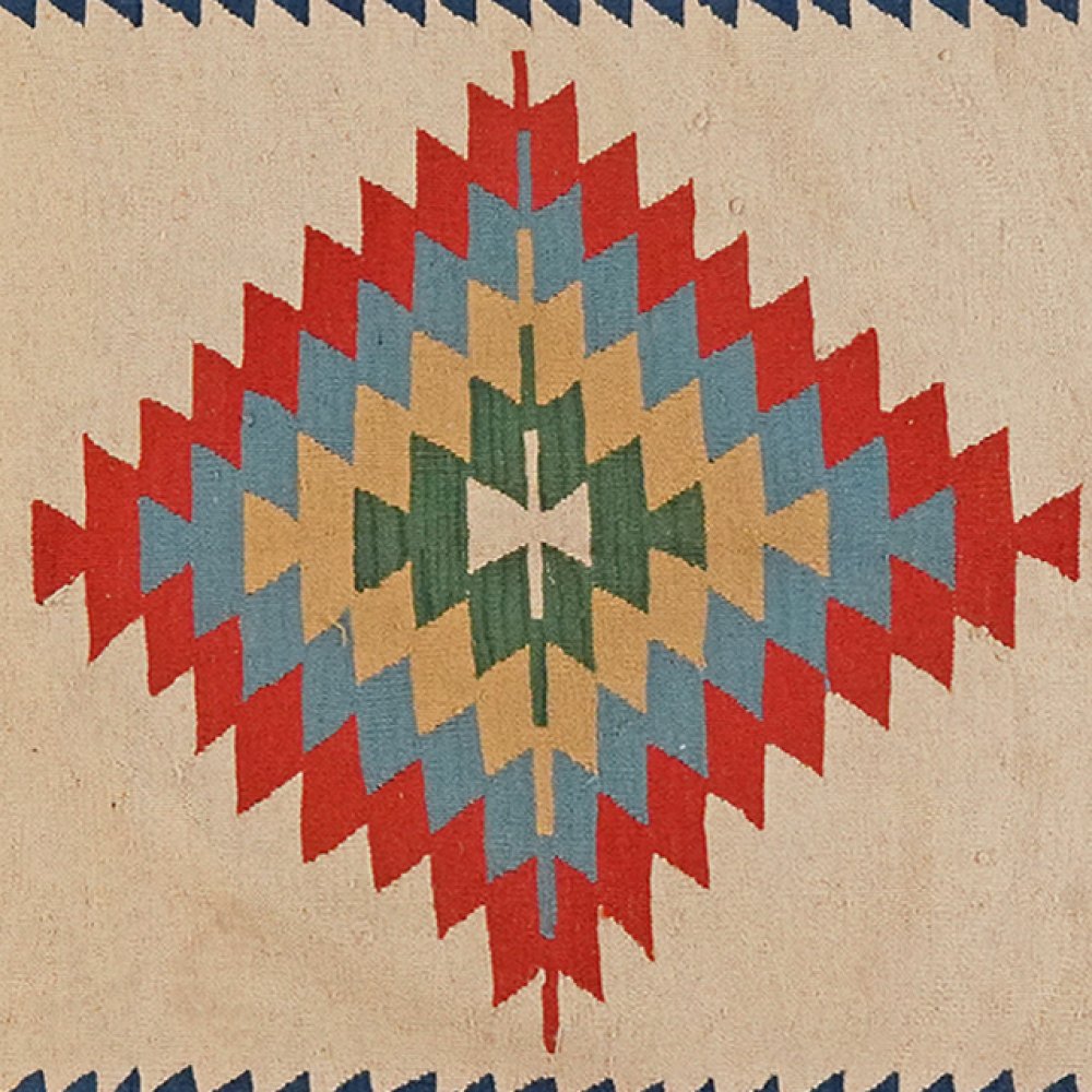 Kelim — Handmade, 118x173 cm, Beige, 100% Virgin Wool | View 4