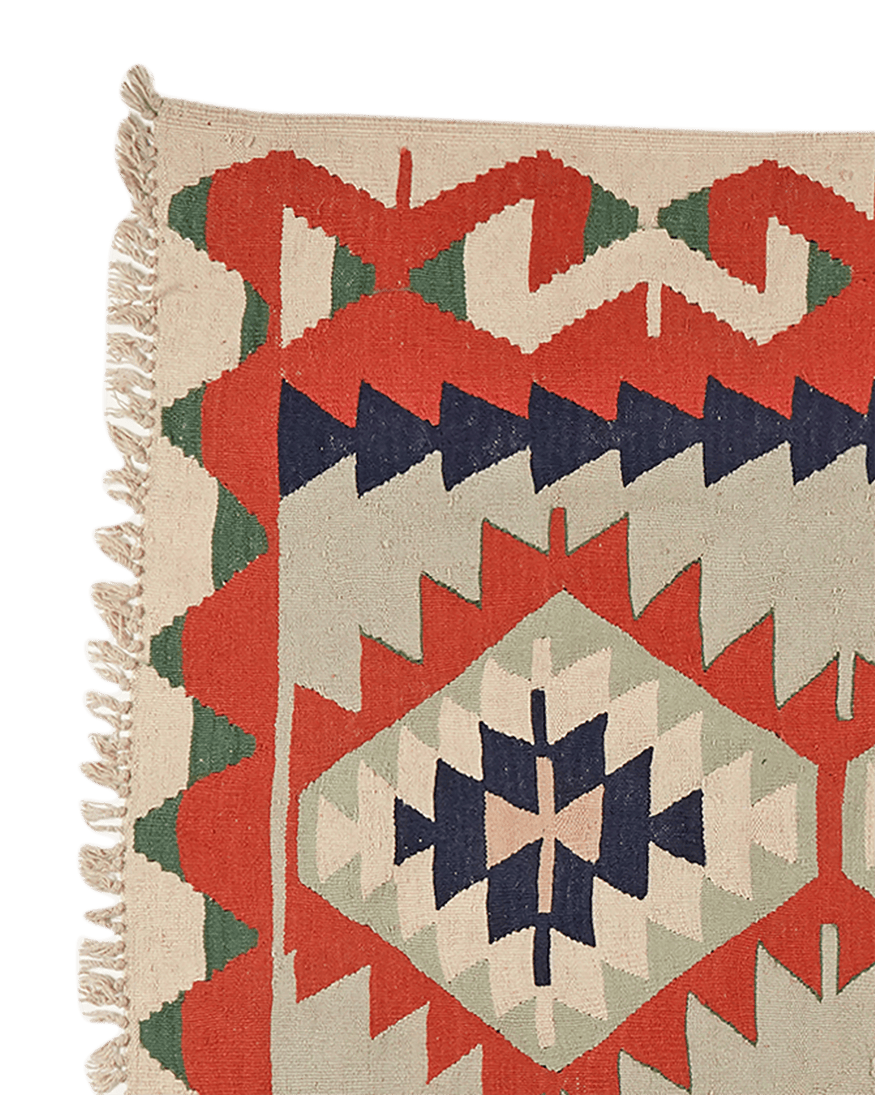 Kelim — Handmade, 114x157 cm, Red, 100% Virgin Wool | View 3