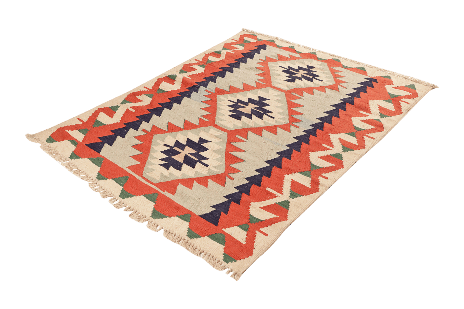 Kelim — Handmade, 114x157 cm, Red, 100% Virgin Wool | View 5
