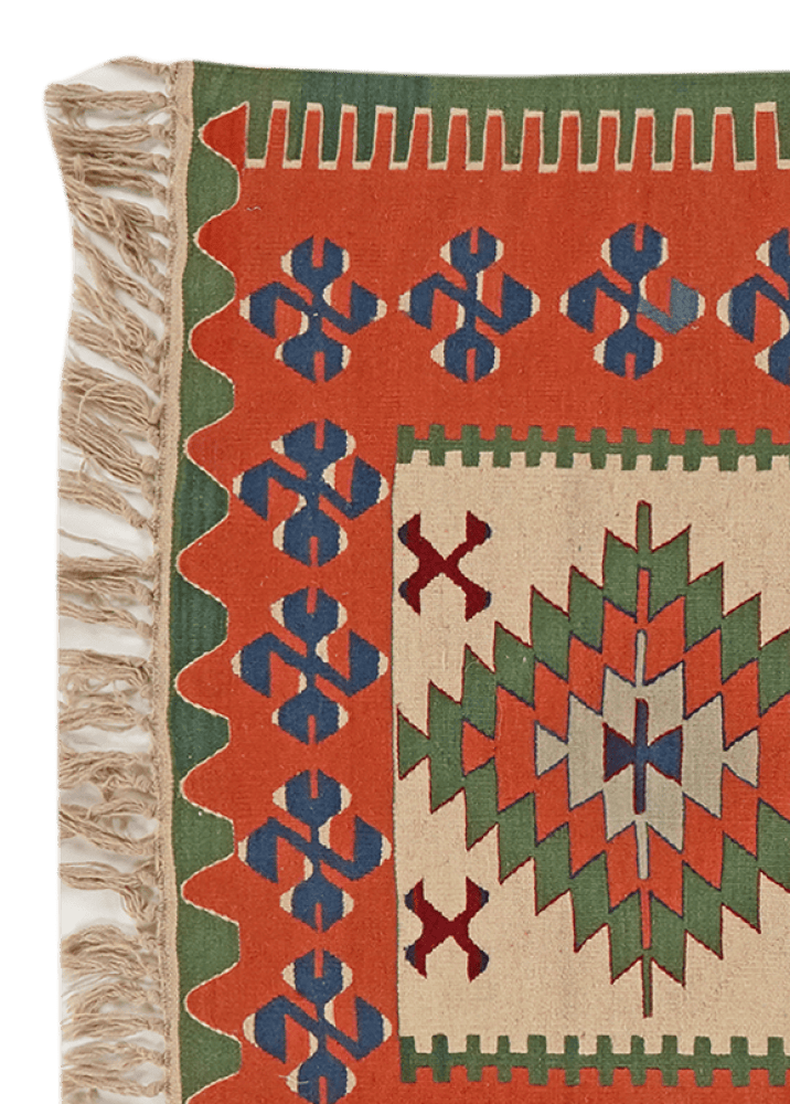 Kelim — Handmade, 113x164 cm, Beige, 100% Virgin Wool | View 3