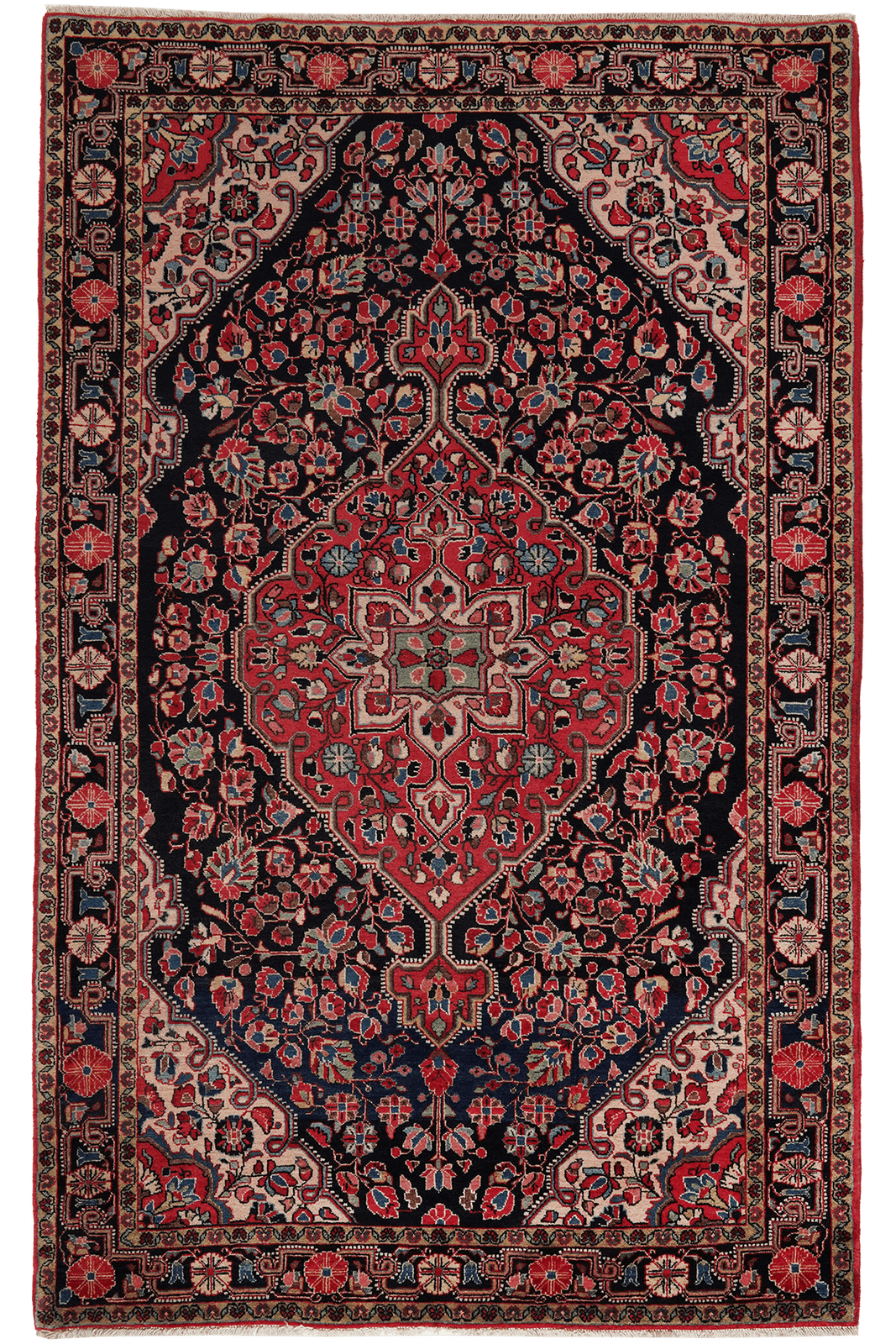 Djozan — Hand-knotted, 131x207 cm, Blue, 100% Virgin Wool | Main view